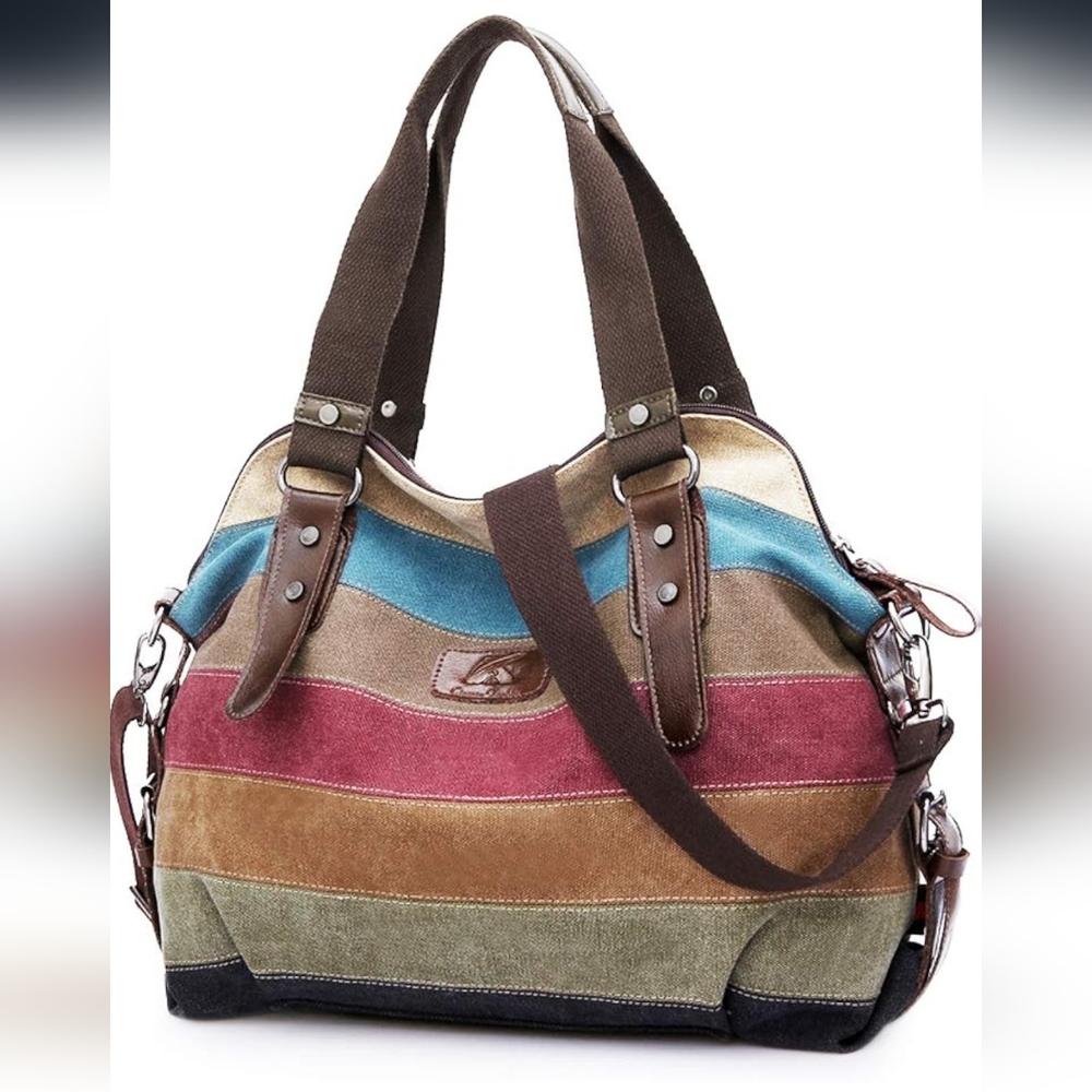 Multicolor Canvas Tote Bag